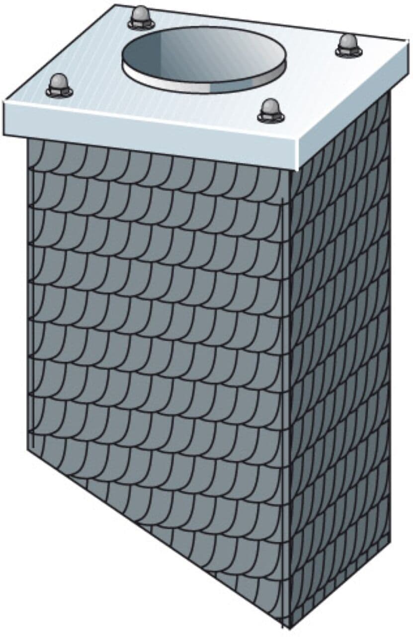 Bertrams Camino-fix tête coulissante 02SKS2-22 hauteur 1,60 m, dimensions intérieures 220/220 mm, type ardoise, avec couvercle