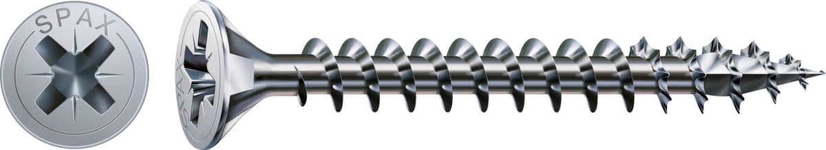 SPAX Universalschraube WIROX - Vollgewinde, Senkkopf, Kreuzschlitz, 4CUT 1081010450405