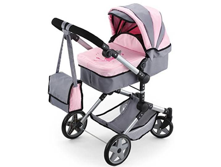 Bayer Design 1850800 poppenwagen, grijs/roze