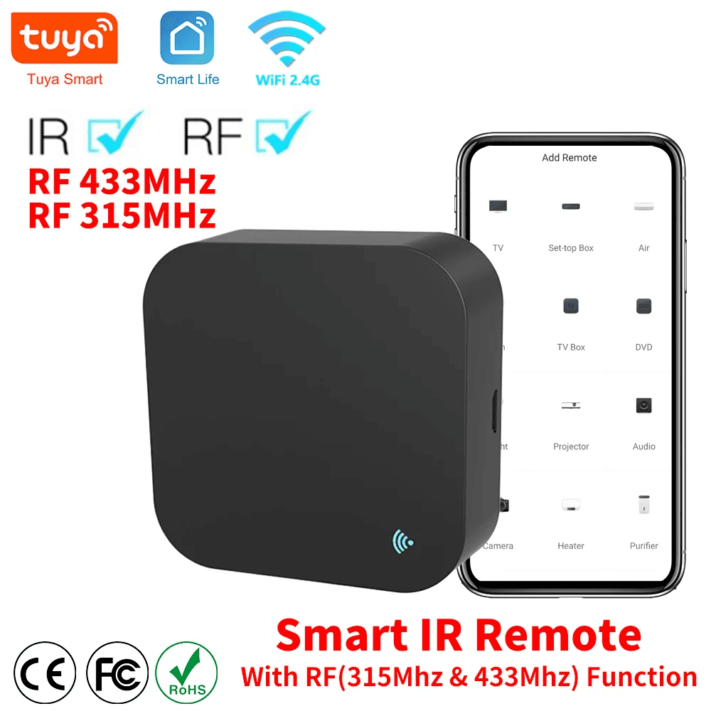 RightSitu Tuya WiFi RF IR Remote Control 433MHz/315MHz For Smart Home Via SmartLife for Air Conditioner ALL TV Support Alexa,Google Home