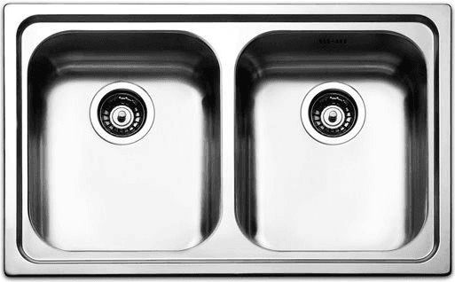apell Ve792ibc Lavello Cucina Incasso 2 Vasche Larghezza 79 Cm Materiale Acciaio Finitura Spazzolata - Ve792ibc Serie Venezia