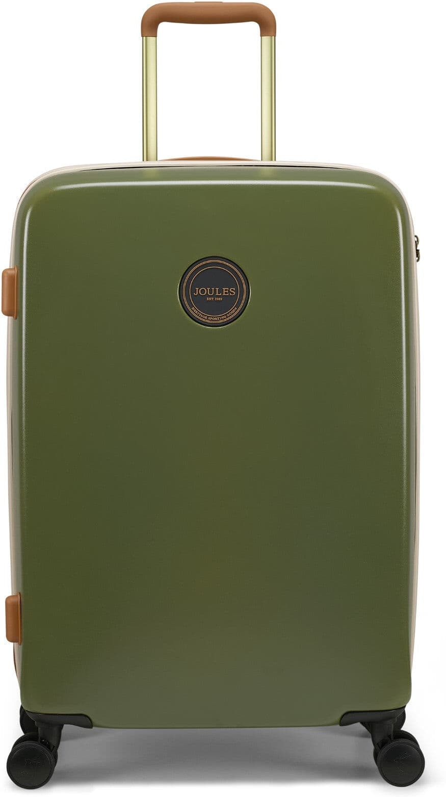 Joules Colour Block 66cm 4-Wheel Medium Suitcase - Olive/Tan