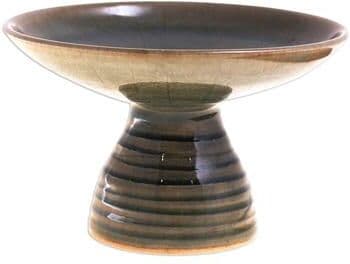 Novica Handmade Riverbank Footed Ceramic Plate
