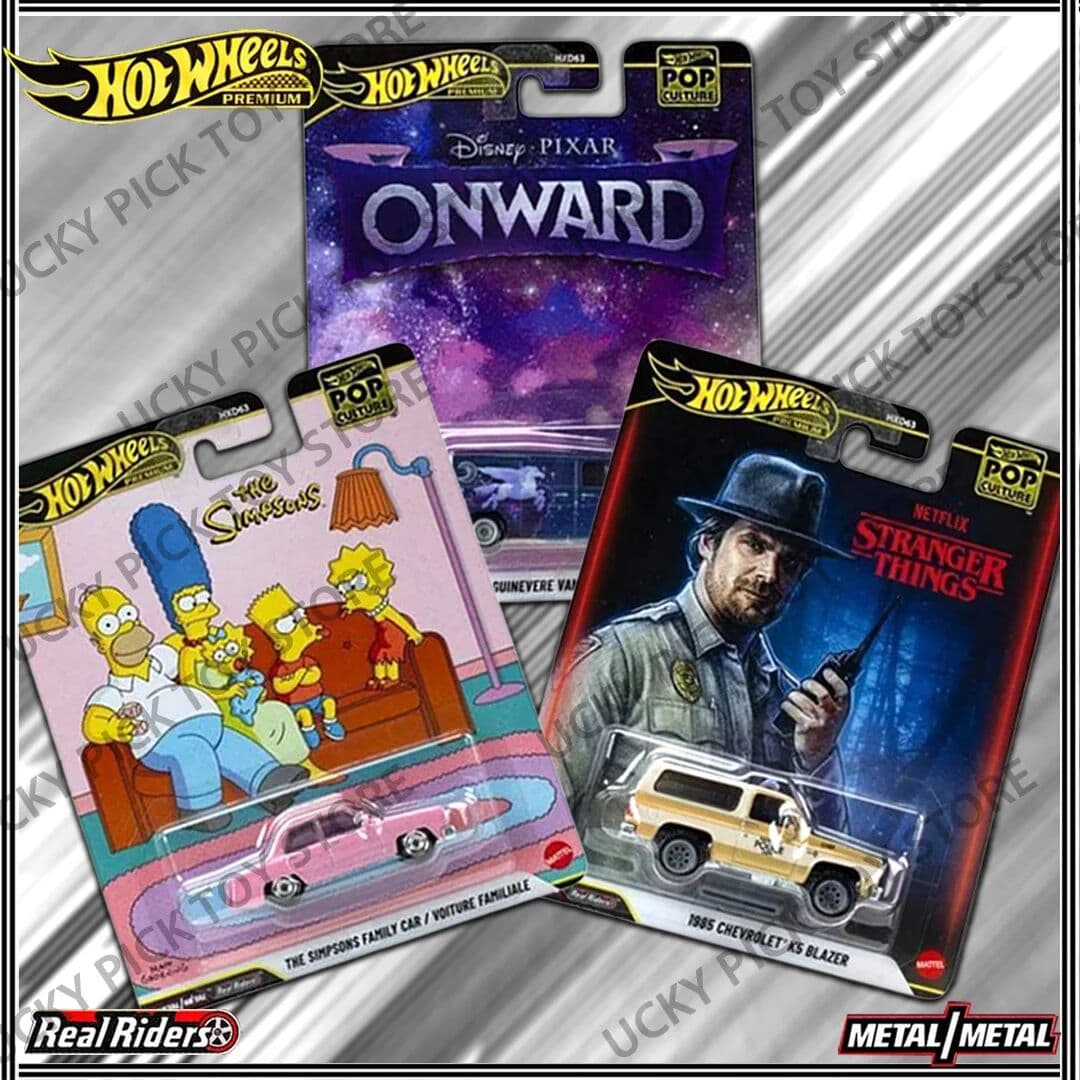 Hot Wheels Premium Series HXD63 Pop Cultures Stranger Things Simpsons Family Car 1985 Chevrolet Porsche 906 Alloy Car Models