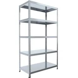 Geschraubtes Kellerregal Biedrax 45 x 100 x 180 cm, Verzinkt, 5 Fachböden, Fachlast 150 kg pro Fachboden