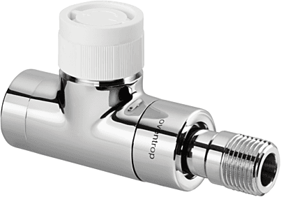 Oventrop Baureihe E Thermostatventil 1163132 Durchgang, stufenlose Voreinstellung, DN 15, Messing, anthrazit