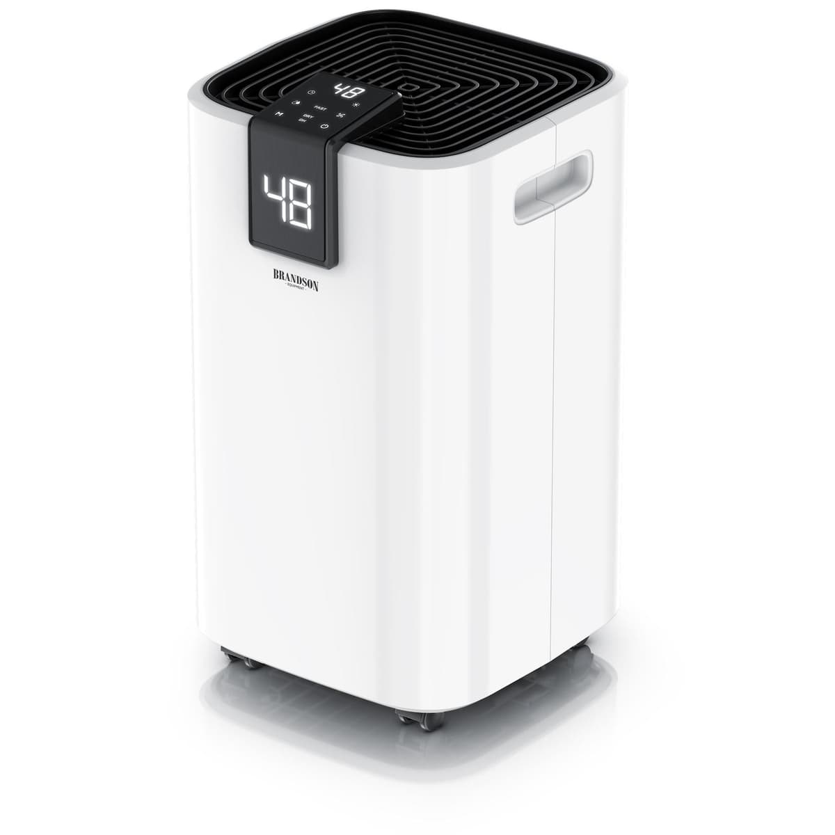 Brandson Kompressor-Luftentfeuchter, bis 16 l pro Tag, 2,2-l-Wassertank, Timer, Automatik, Ablaufschlauch und Rollen