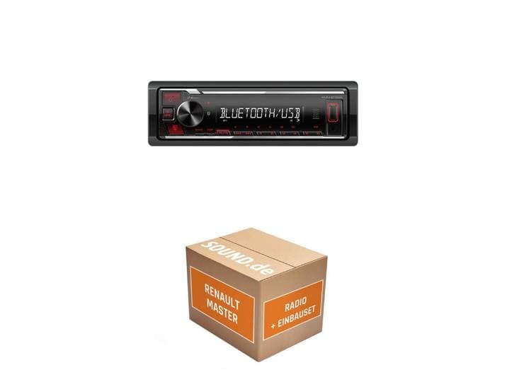 JUST SOUND best choice for caraudio Autoradio Einbauset Kenwood Kenwood KMM-BT209 Renault Master II Autoradio (RDS, AM/FM Radio, Animiertes Display, Freisprecheinrichtung, 1 DIN)