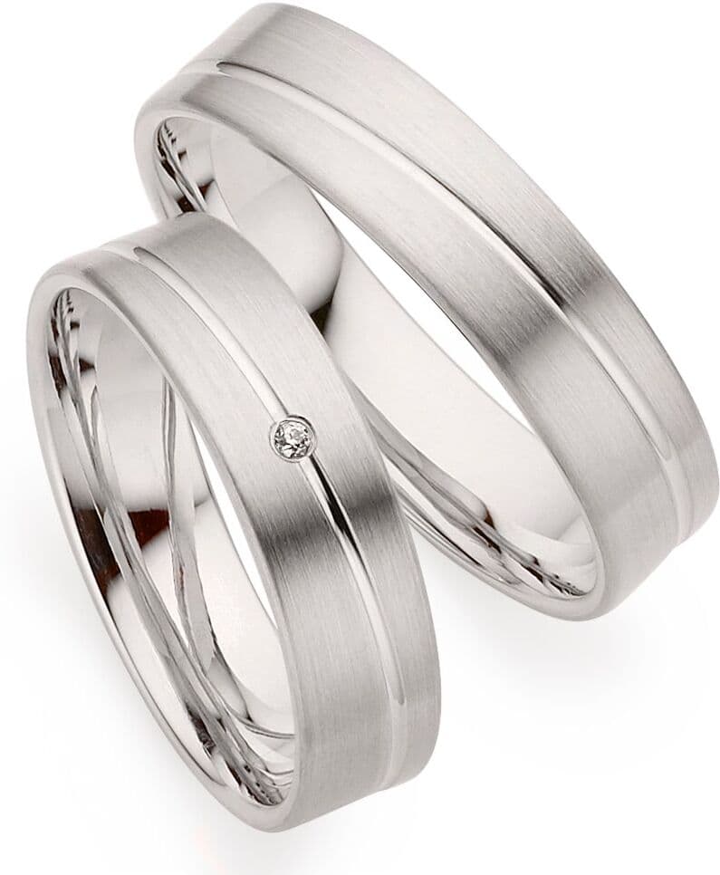 Trauring PHÖNIX "Schmuck Geschenk Silber 925 Trauring Ehering LIEBE versch. Varianten" Gr. 55, silber (silberfarben), Fingerringe, Damen, 55, ohne Brillant, Silber 925 (Sterlingsilber), 5mm, Trauring, Made in Germany - wahlweise mit oder ohne Brillant