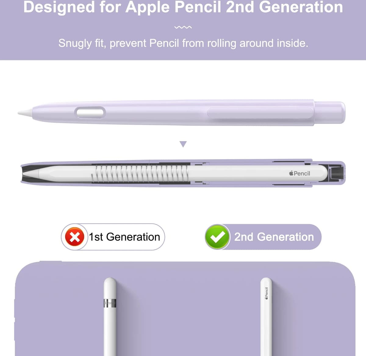 NONE Moko Pencil Holder Case For Apple Pencil 2nd Generation,Anti-Scratch Retractable Protective Tip Case For iPad Pro 11/iPad Air 4