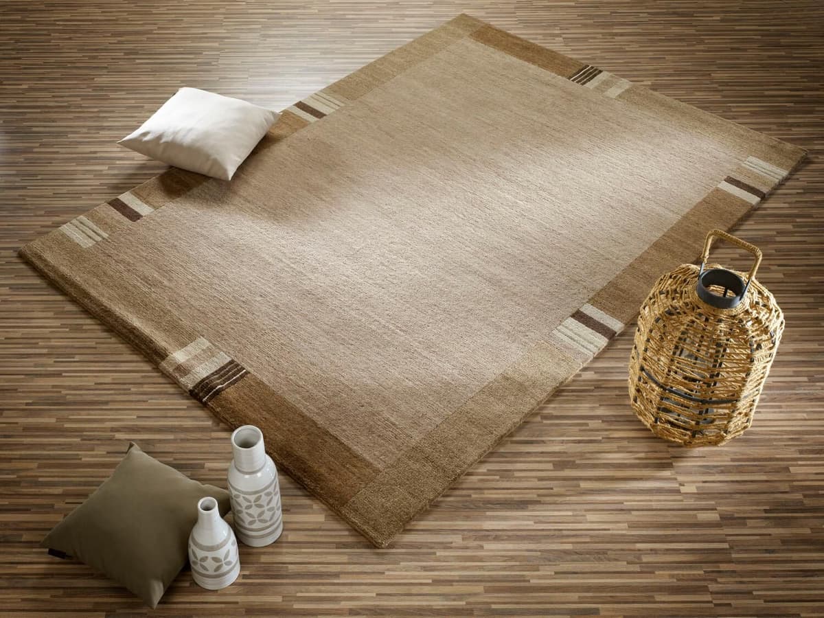 Wollteppich OCI DIE TEPPICHMARKE "Sensation Lakir" Gr. 33, braun (cappuccino), B:200cm H:6mm L:250cm, Seide, Wolle, Teppiche, Wollteppich, handgeknüpft, Nepal, reine Wolle, Wohnzimmer cappuccino B : 200cm 1 Stk., 6mm, L: 250cm