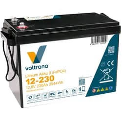Voltrana LiFePO4 Solarbatterie 12,8V 230Ah Bluetooth Heizfunktion