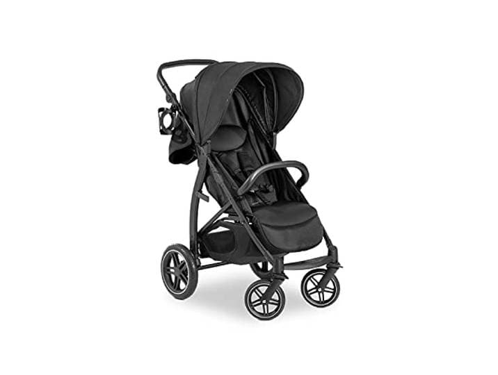 hauck Rapid 4D, Schwarz - Kinderbuggy mit Liegefunktion ab Geburt bis 22 kg - UV Schutz 50+ - Klein Zusammenklappbar - Höhenverstellbarer Schieber mit Getränkehalter - Pannensichere Gummi Räder