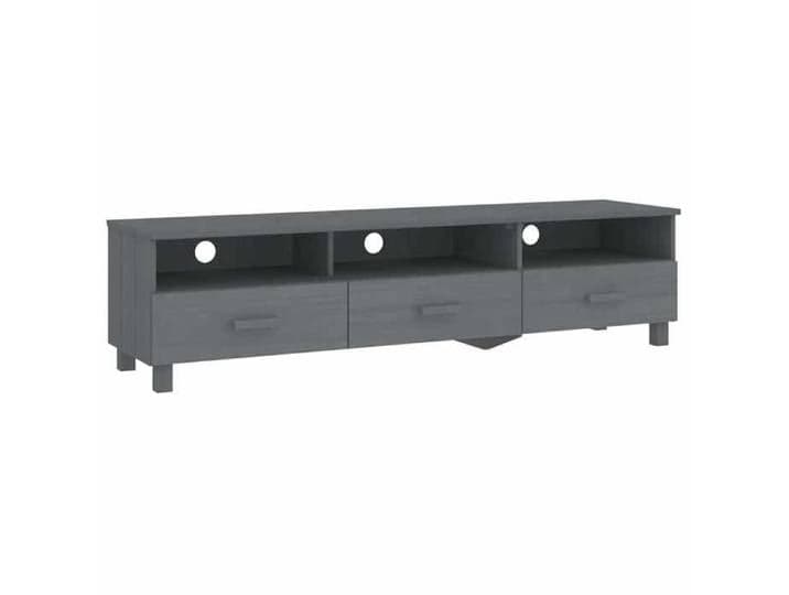 Meuble stéréo - Armoire téléviseur - Cadre durable - Meuble TV HAMAR Gris foncé 158x40x40 cm Bois massif de pin - moderne_31657