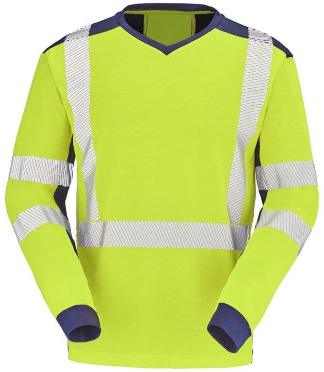 T-shirt manches longues fluo SAFE XP HV jaune/bleu marine T4/XL CEPOVETT 22-9T85-701-4/XL Jaune fluo