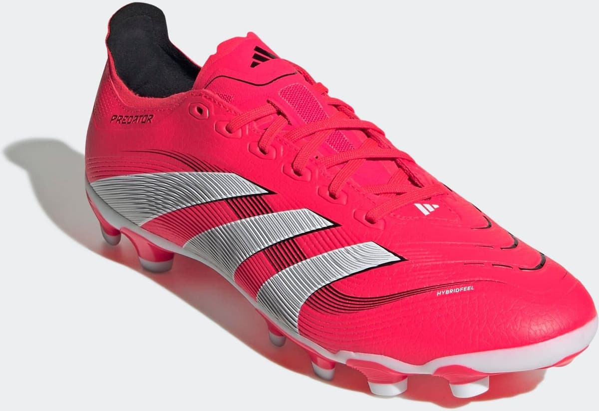Fussballschuh ADIDAS PERFORMANCE "PREDATOR LEAGUE MG", Gr. 46, rot (lucid rot, cloud weiß, core schwarz), Synthetik, Schuhe Fussballschuh, für Rasen- und Kunstrasenplätze lucid rot, cloud weiß, core schwarz 46
