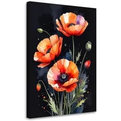 LEINWANDBILD, Rote Feldmohnblumen