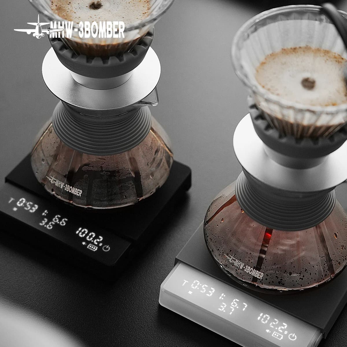 MHW-3BOMBER Cube Coffee Scale 3.0 Digital Espresso Scale Timer High Precision 0.1g Smart Brewing Scale Rechargeable Barista Tool