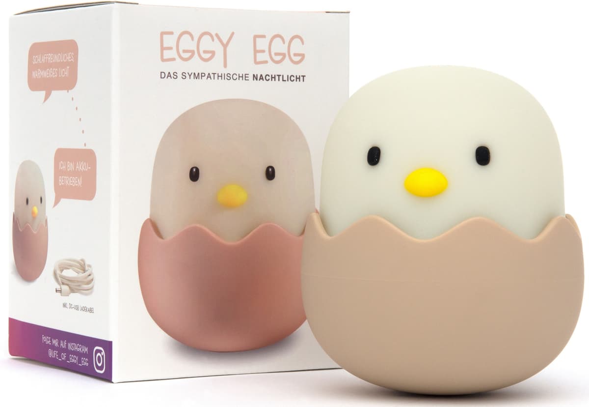 NIERMANN LED Nachtlicht "Eggy Egg", weiß, 1, H: 12cm, 1 Stk., Leuchten, Kinderzimmer, Kinderlampe, LED Nachtlicht