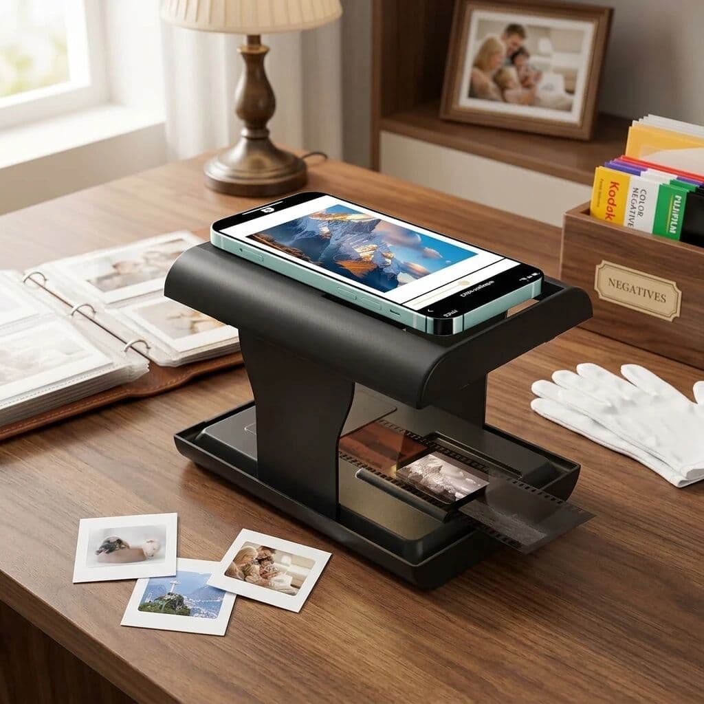 NONE Portable 35mm Film and Slide Scanner for Smartphone LED Backlight Negative Viewer Photo Digitizing Converter Smartphone