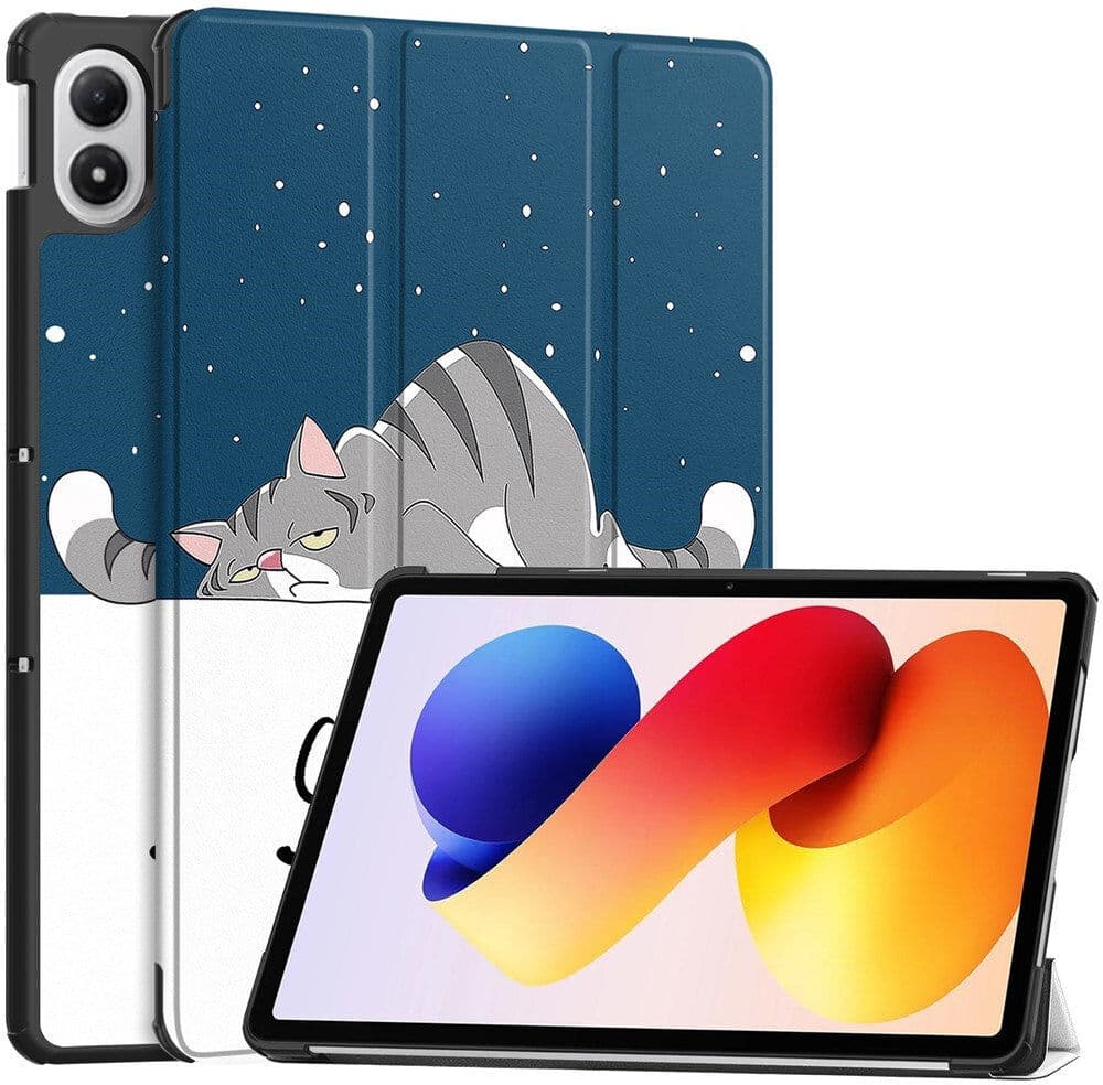 EIDERWOOD Xiaomi Redmi Pad 2 Pro Kunstlæder Tablet Cover m. Motiv - Sovende Kat