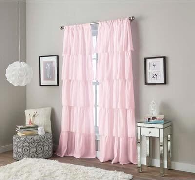Curtainworks Flounced Ruffle Rod Pocket Curtain Panel