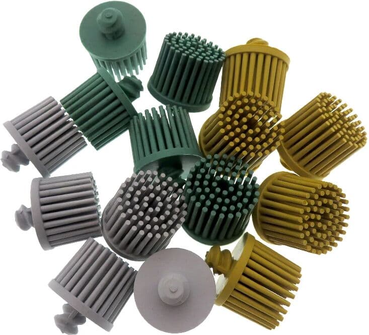 VIBRATITE 5pcs Bristle Disc 1 Inch Abrasive Brush Deburring Electric Disc Brush Coating Removal Disc for Metal Deburring Blending Cleaning