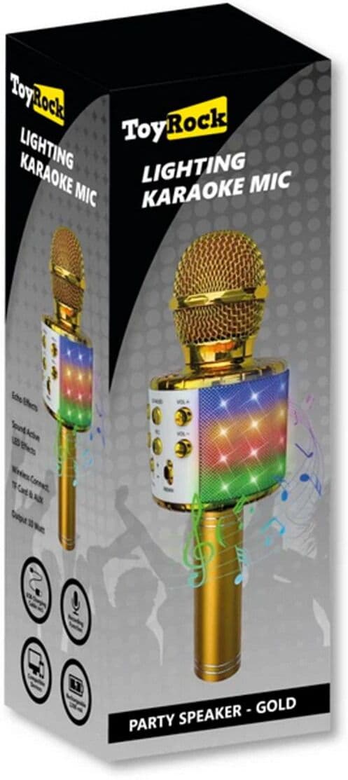 Party Fun Lights - Karaoke Microphone with Speaker - Gold (605602)