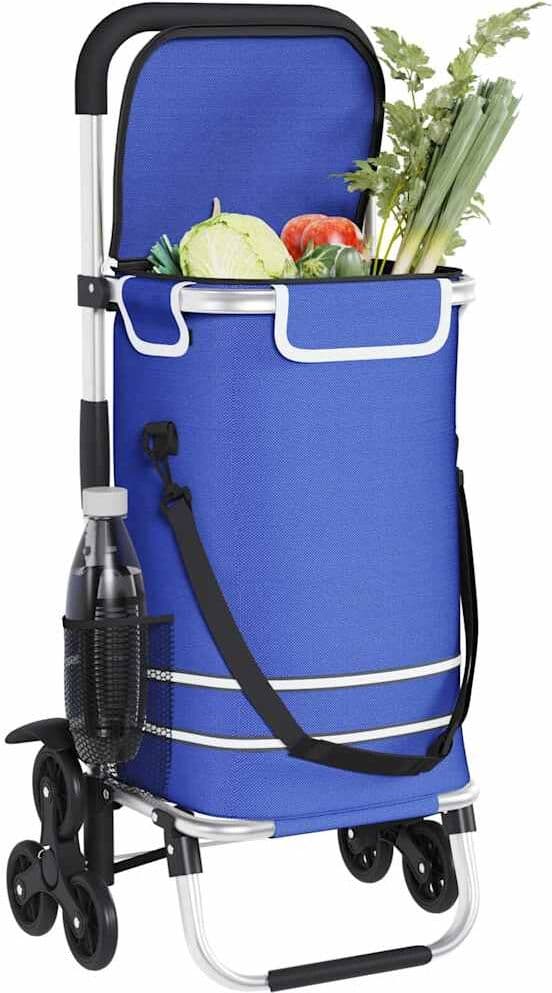 vidaXL Trolley de shopping 1 Bleu 47 x 39 x 100,5 cm Tissu Oxford