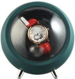 Inspired Deals Watch Winder With Anti Magnetic Watch Winder Protection & Silent Dual Power Operation green
