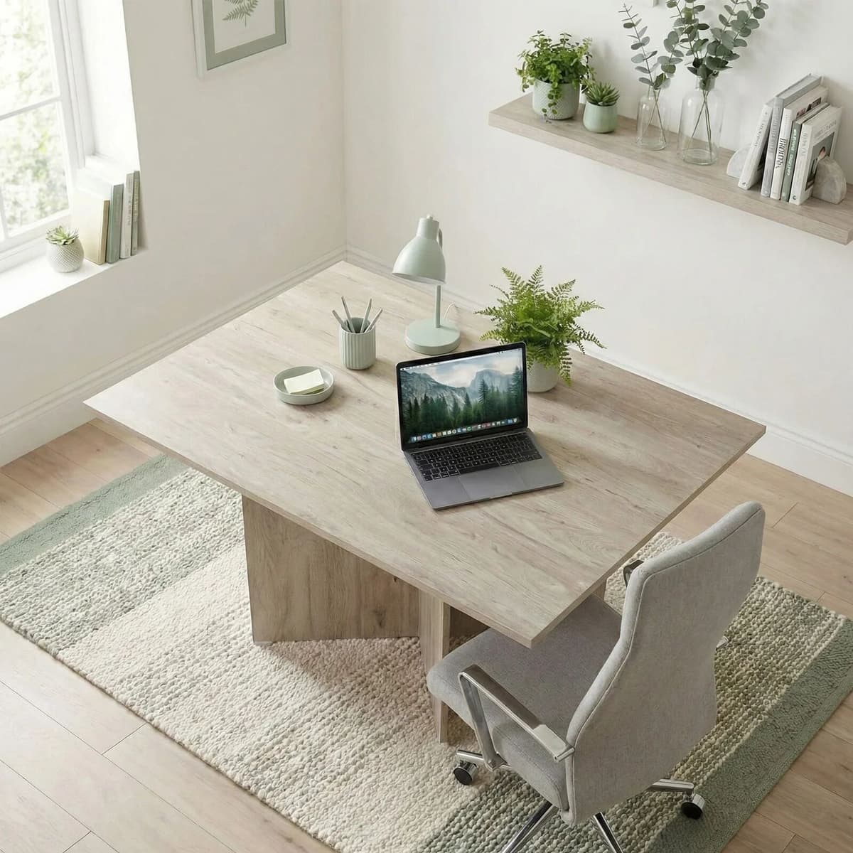 garneroarredamenti Scrivania ufficio salvaspazio moderna 120x89cm rovere Time M