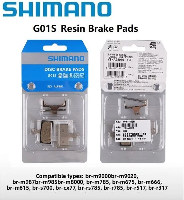 Shimano Brake Pads for Mountain Bikes, Road Bikes, and Disc Brake Bicycles G01S Brake Pad
