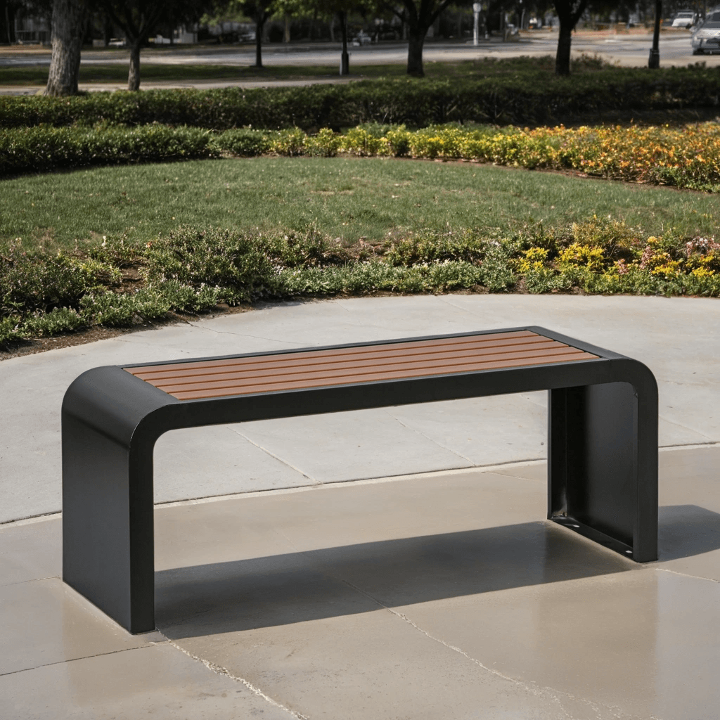 B2B Partner Parkbank RESTO, 1200 mm, schwarz/braun