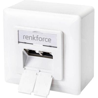 Renkforce Netzwerkdose Aufputz CAT 6 2 Port Reinweiß