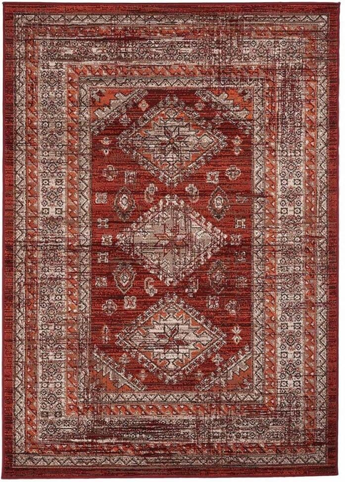 Un amour de tapis Alfombra oriental ideal para cocina, roja 120x170