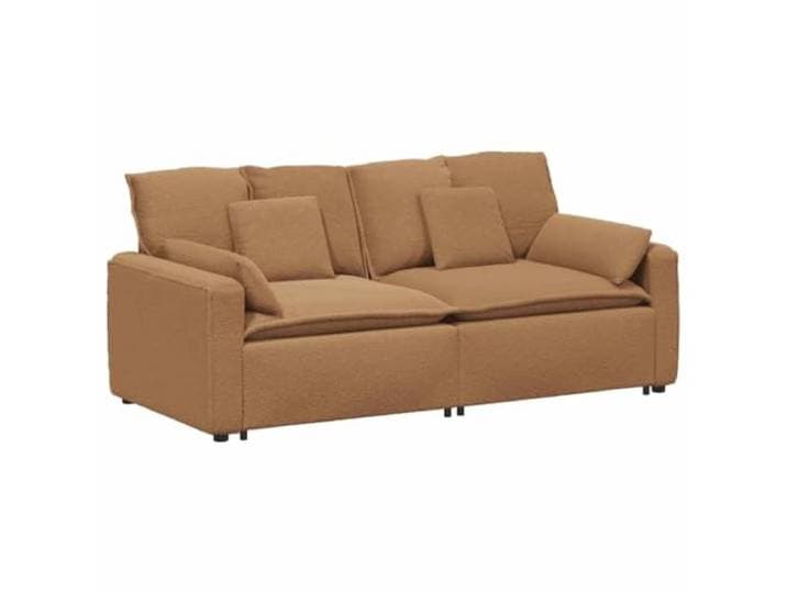 vidaXL Modulaire bank met kussens beige