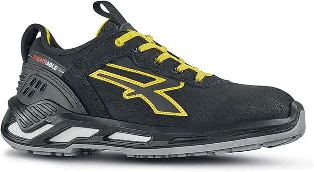 U-power Zapatos De Seguridad Rick Black / Yellow EU 38