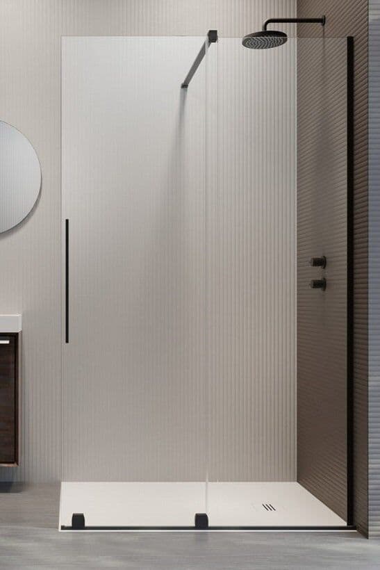 Radaway Furo Black Walk-in kabina 140x200cm prawa szkło przejrzyste 10106738-54-01R/10110694-01-01