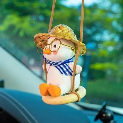 Inspired Finds Cute Swing Duck Car Hanging Ornament For Rear View Mirror Decor sunny Bear