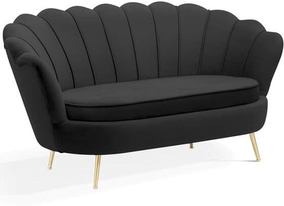 Atreve Canapea 2 locuri Muszelka neagra – H82 cm