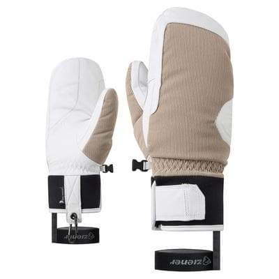 Fäustlinge ZIENER "GEFANOS-Z AQUASHIELD DAUNENFÜTTERUNG", Herren, Gr. 9, beige (sandstone), Materialmix, Handschuhe Fäustlinge, wasserdicht, winddicht, atmungsaktiv, extra warum durch Naturdaune