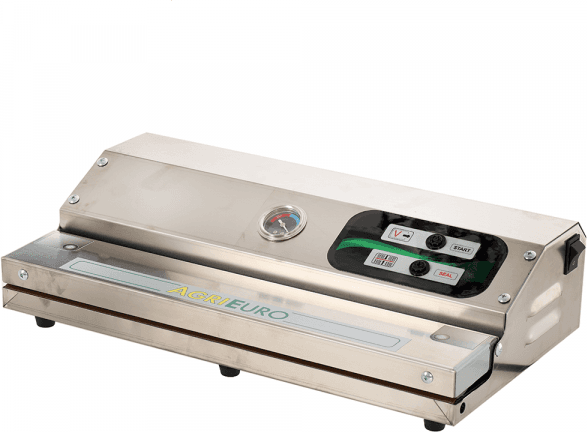AgriEuro Premium Vakuumiergerät MINI Euro 360 EDELSTAHL + Vakuummeter - Schweißleiste 37 cm
