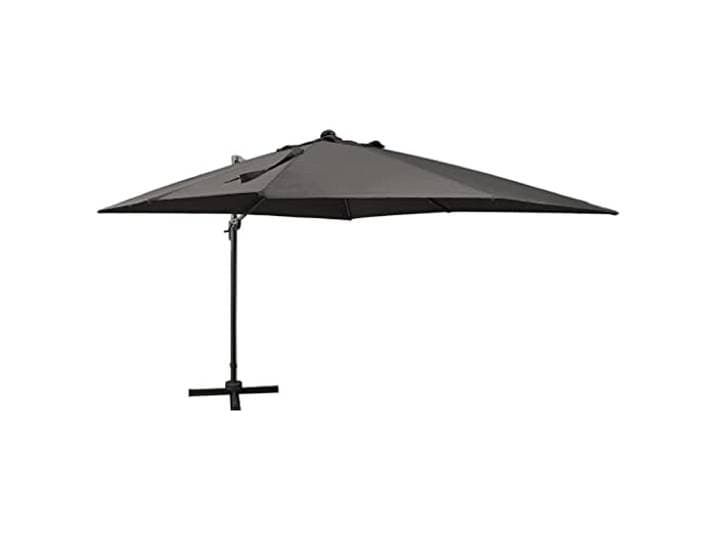 vidaXL Zweefparasol met paal en LED-verlichting 300 cm antracietkleur