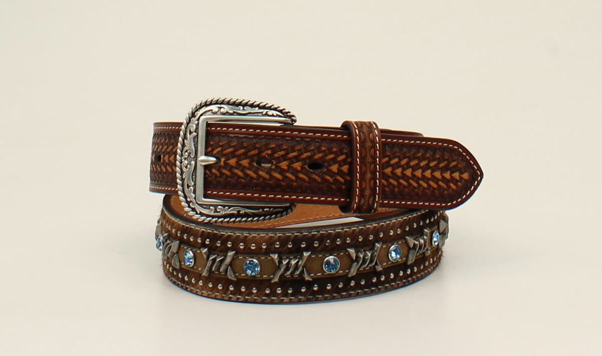 Men's Barbed wire belt in Brown, Size: 38 by Ariat