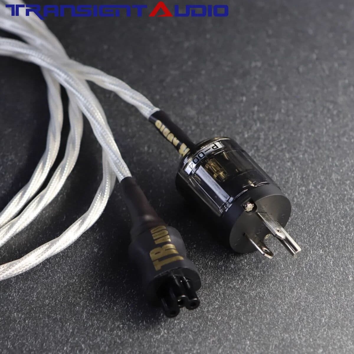 TRANSIENTHI-FIAUDIO HIFI Silver-Plated IEC C5 Cloverleaf Power Cable — Audiophile-Grade for Amplifiers, US/BS/EU/AU Standards, 3-Pin Hi-Fi AC Cord