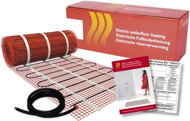 Riberger Heizmatte für elektrische Fußbodenheizung – 4,5 m² Paket Leistung: 150 W/m² (Gesamtleistung: 675 W), selbstklebend, wasserdicht