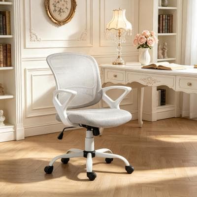 Kodotan sofa Swivel Mid Back Mesh Office Chair, Ergonomic Computer Desk Chair with Rocking Function and Rolling Wheels