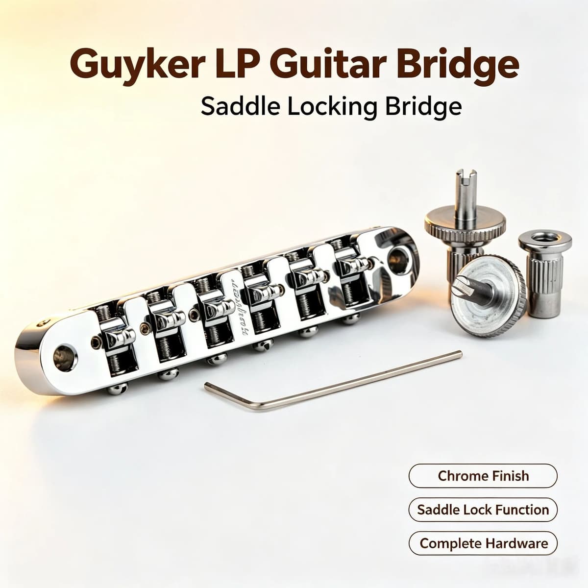 Guyker Locking Roller Saddle Tune-o-matic Guitar Bridge R350 Scale 4 Colors Replacement Bridge for LP SG ES Style Electric Guita