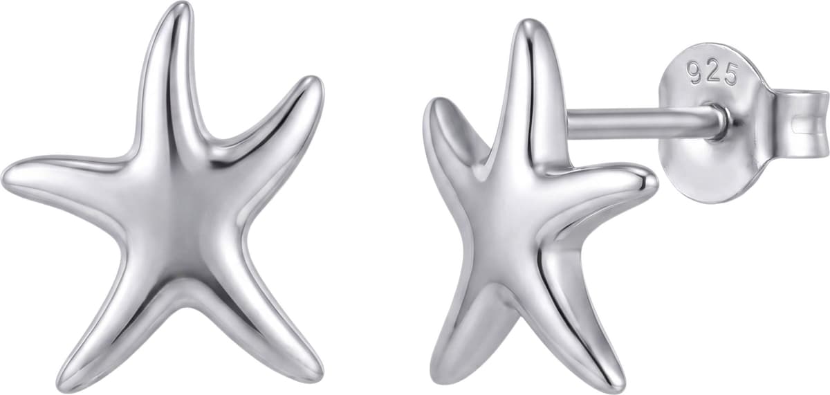 Paar Ohrstecker JOBO "Ohrringe Seestern", silber (silber 925), Ohrringe, Damen, Silber 925 (Sterlingsilber), 925 Silber rhodiniert