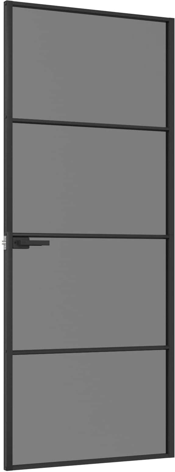 vidaXL Porte intérieure 83 x 201,5 cm Verre trempé et aluminium